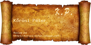 Kőrösi Péter névjegykártya
